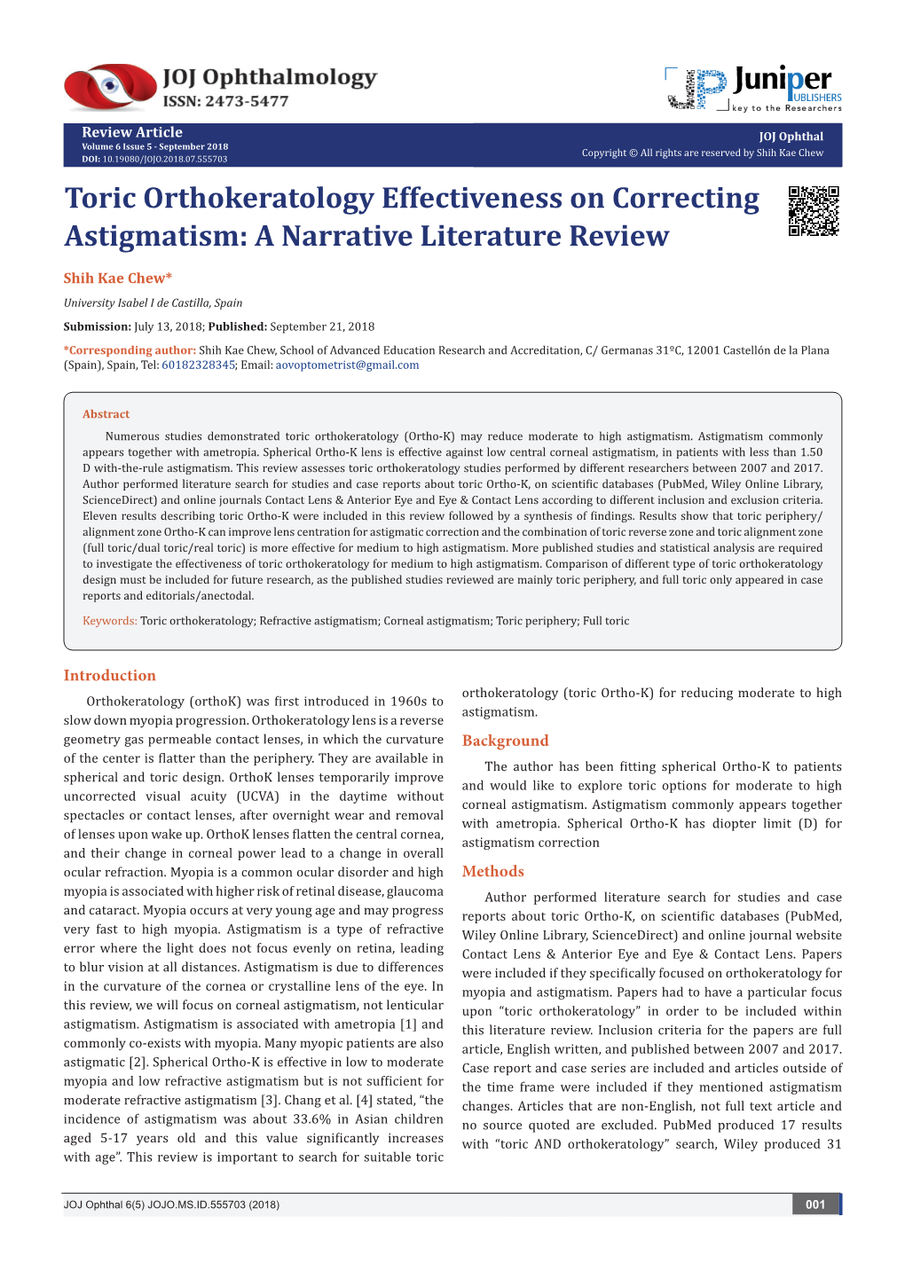 Toric Orthokeratology Effectiveness on Correcting Astigmatism: a Narrative Literature Review