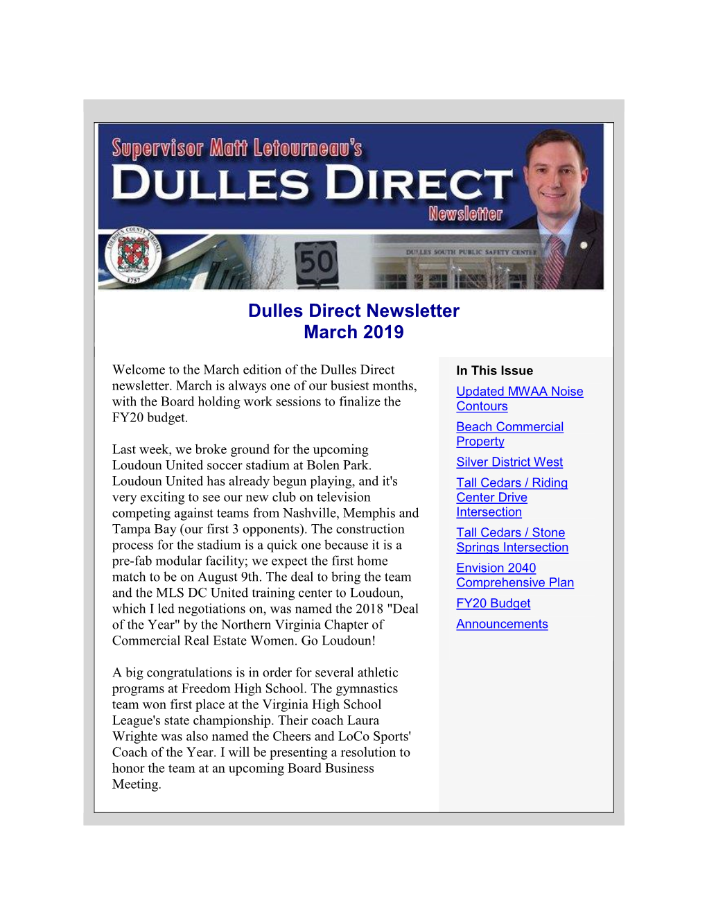 Dulles Direct Newsletter March 2019