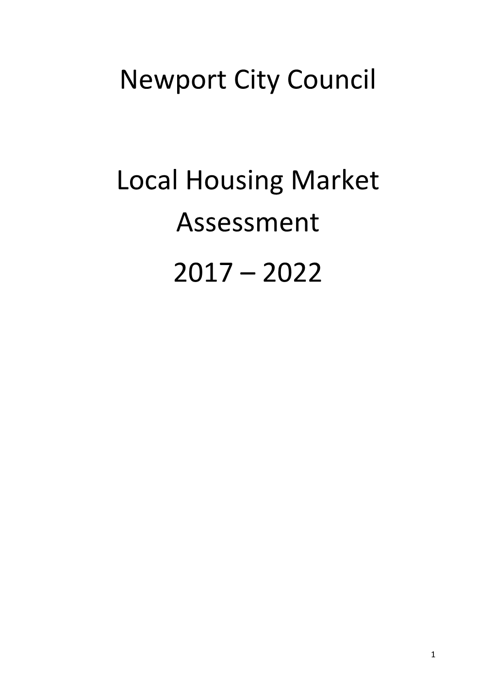 Newport City Council Local Housing Market Assessment 2017 – 2022
