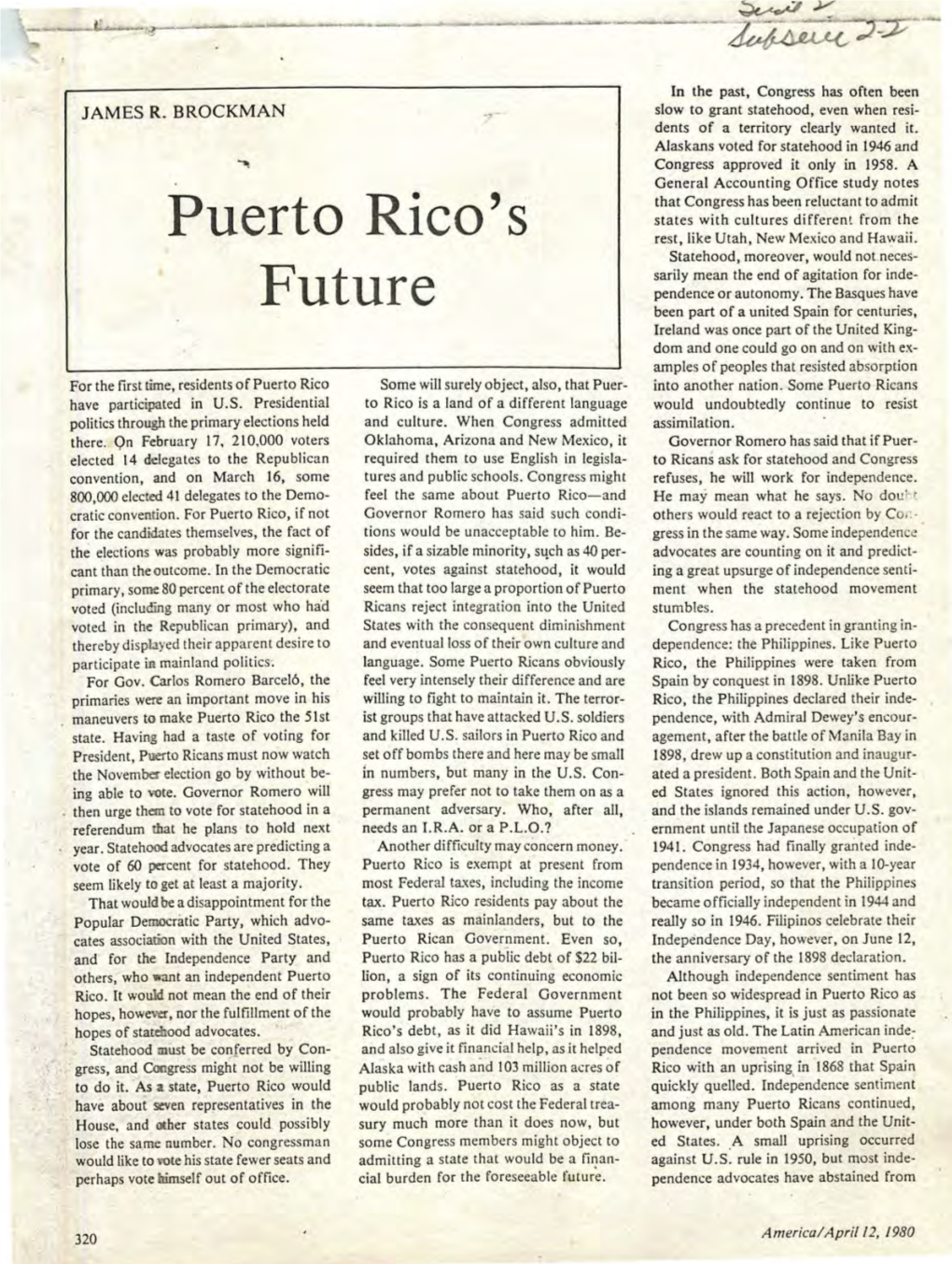 America, April 12 1959, Puerto Rico's Future