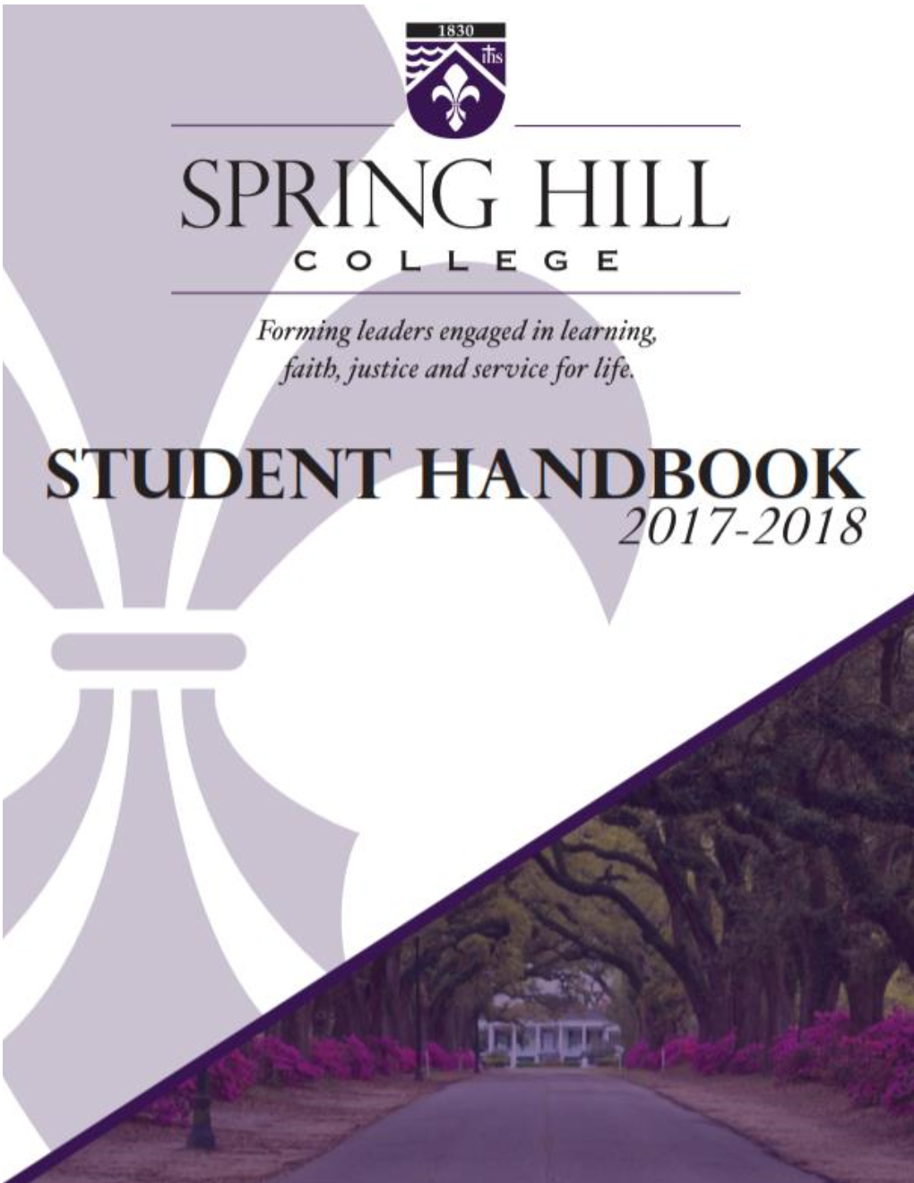 Student Handbook and on the Spring Hill College Website Are Subject to Modifications at Any Time, As Deemed Appropriate by the College