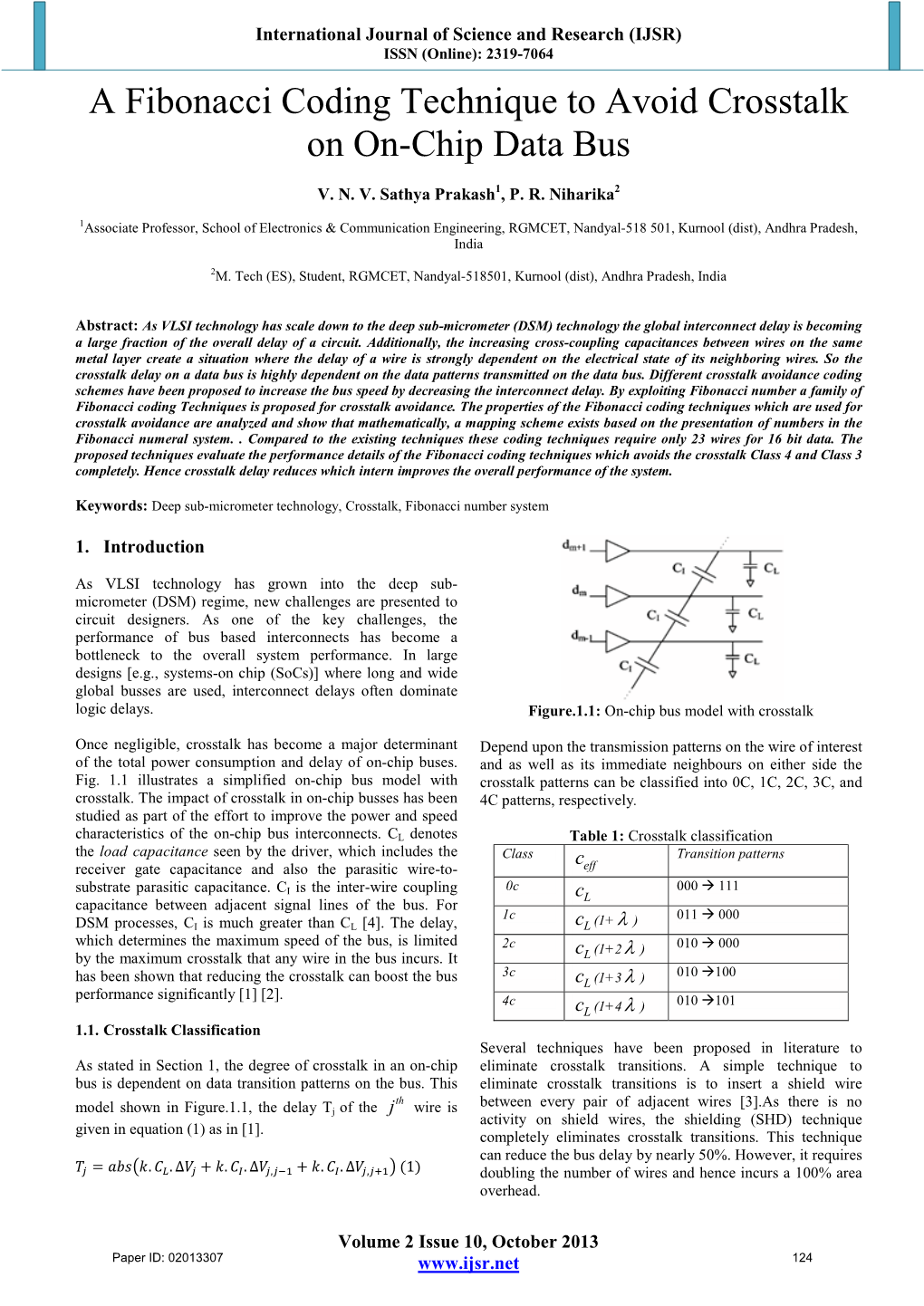 A Fibonacci Coding Technique to Avoid Crosstalk on On-Chip Data Bus