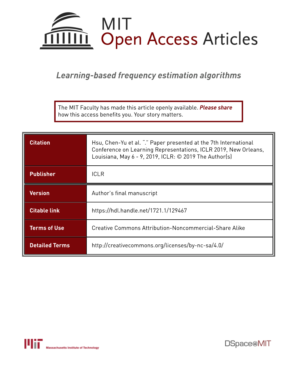 Learning-Based Frequency Estimation Algorithms