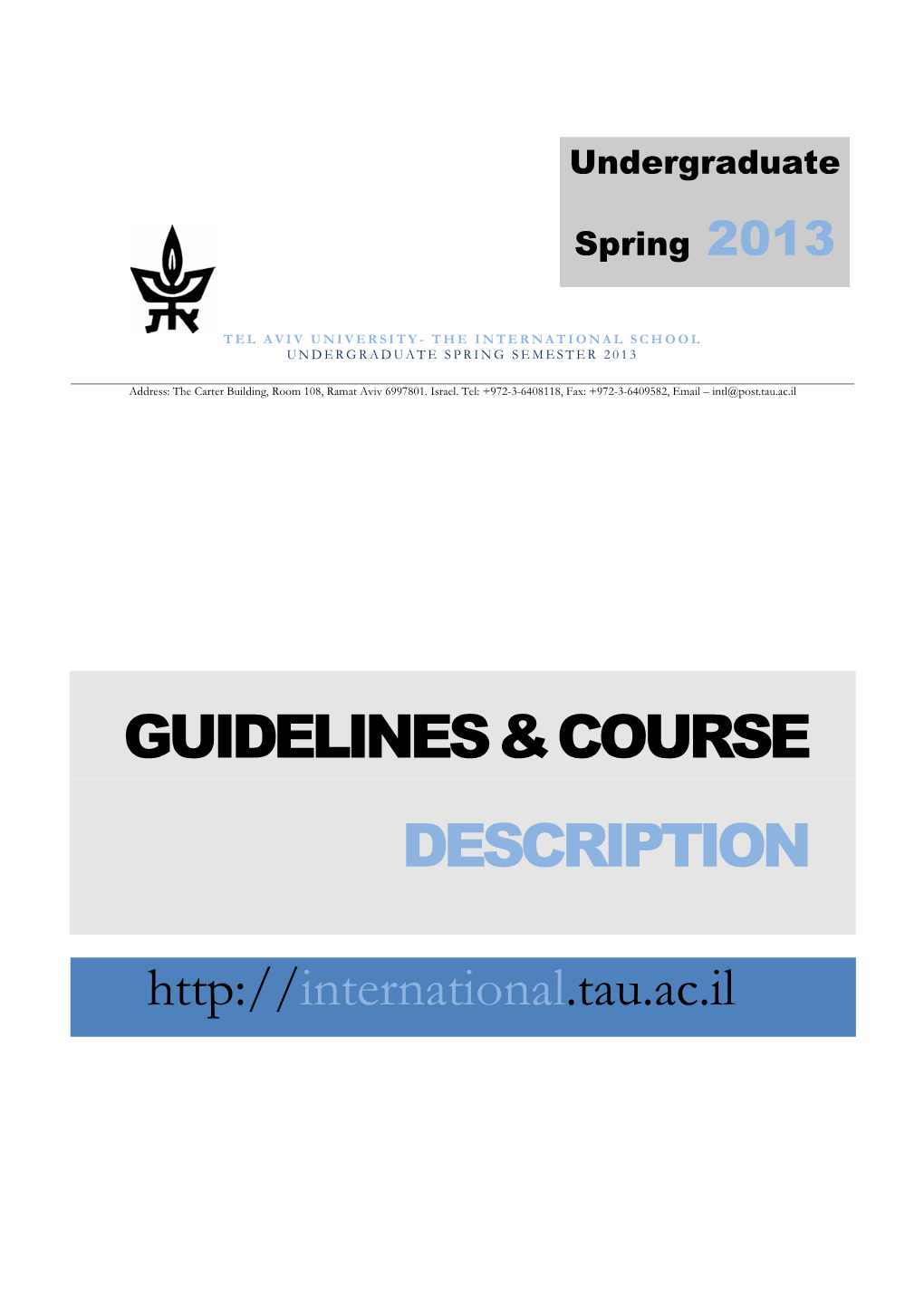 Guidelines&Course Description