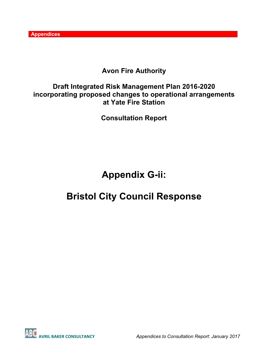 Bristol City Council Response