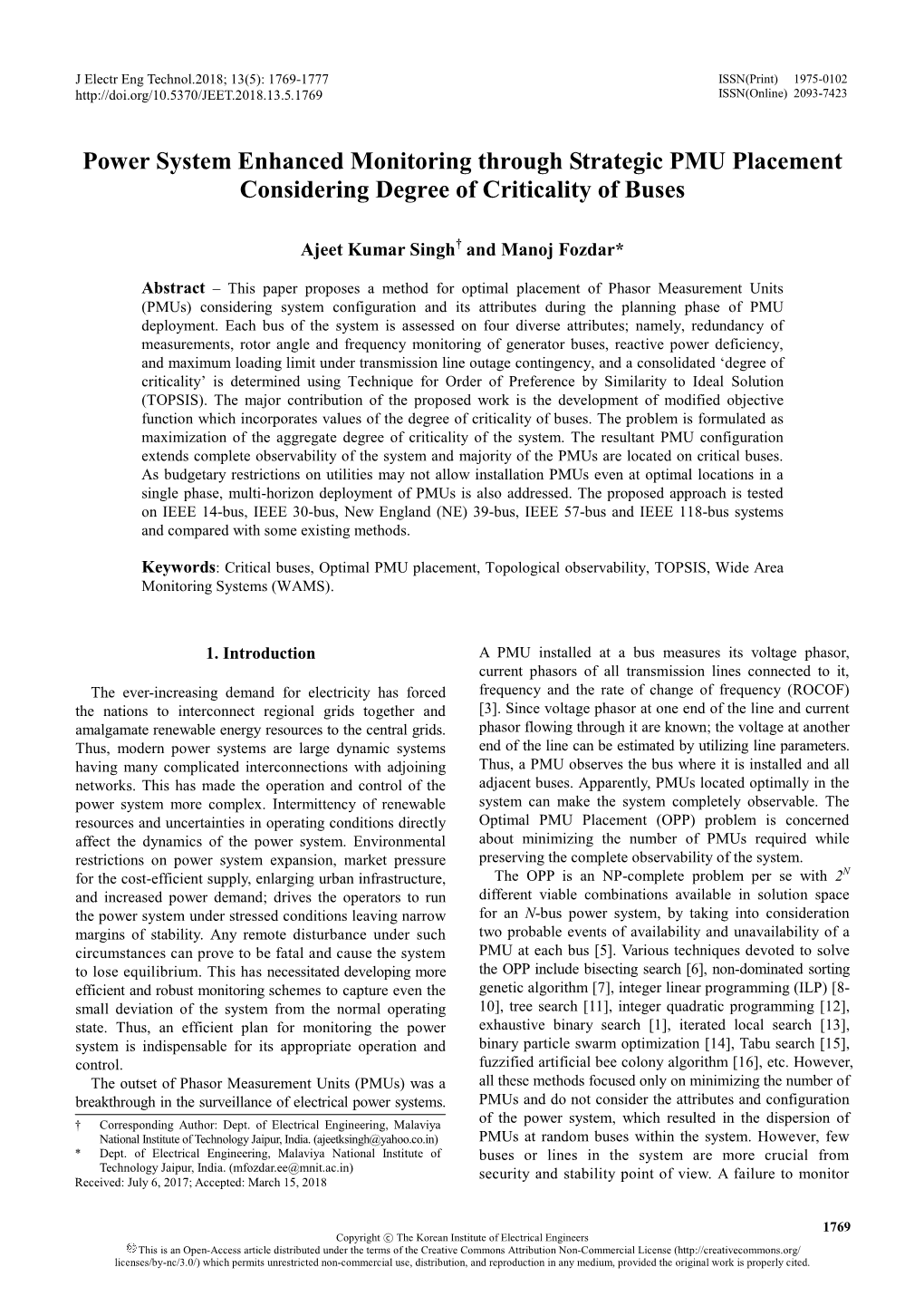 Power System Enhanced Monitoring Through Strategic PMU Placement Considering Degree of Criticality of Buses