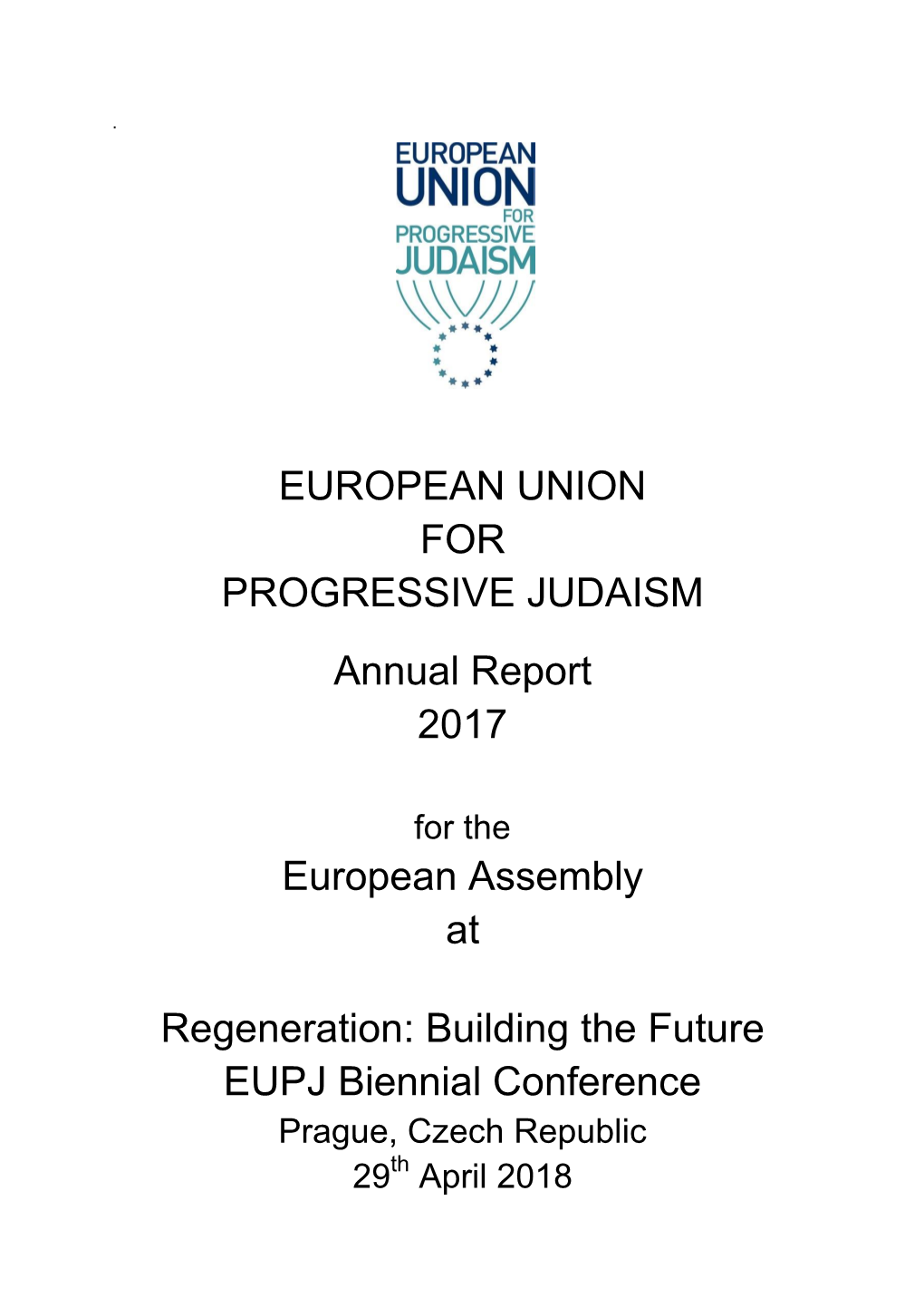 EUROPEAN UNION for PROGRESSIVE JUDAISM Annual