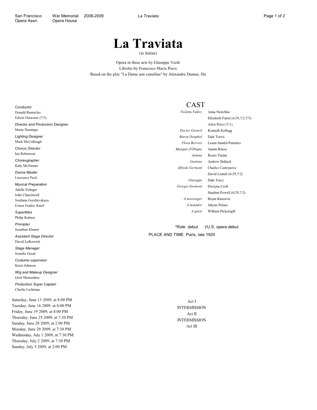 La Traviata Page 1 of 2 Opera Assn