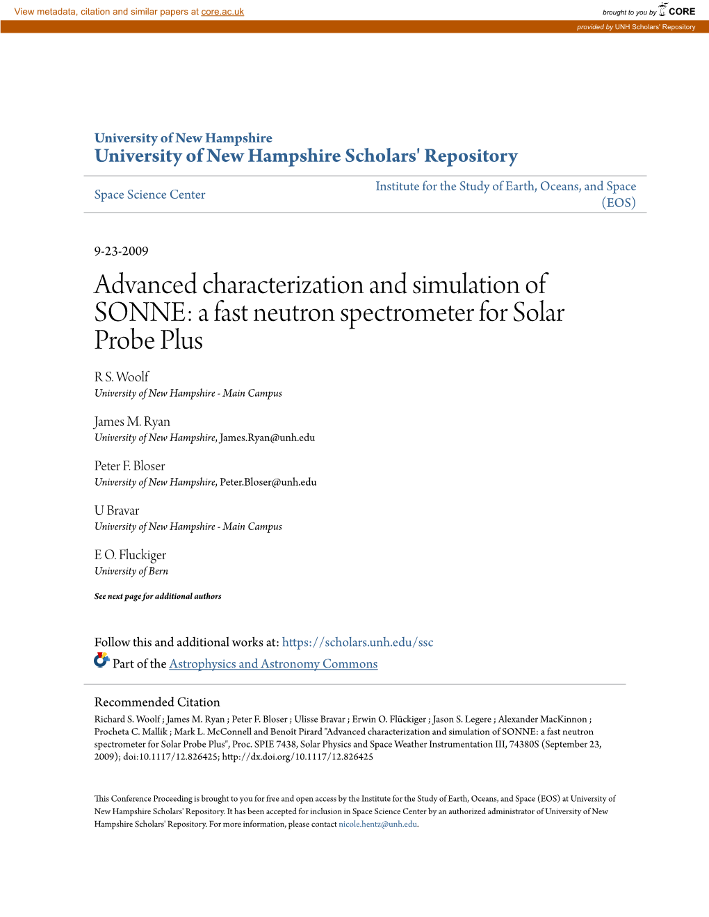 A Fast Neutron Spectrometer for Solar Probe Plus R S