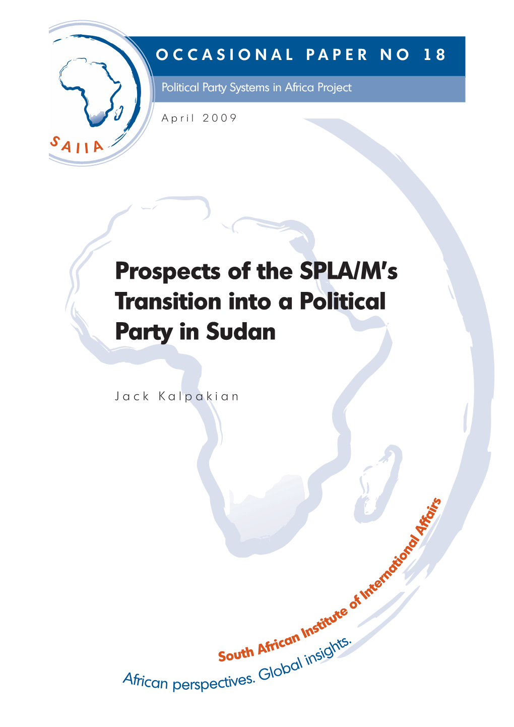 OP 18 Kalpakian Sudan Political Parties.Indd
