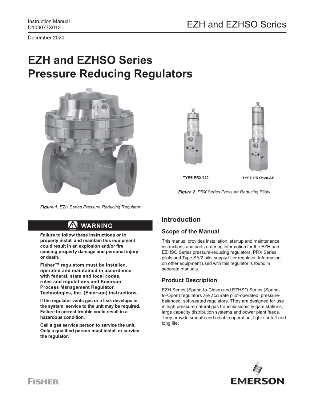 EZH and EZHSO Series Pressure Reducing Regulators