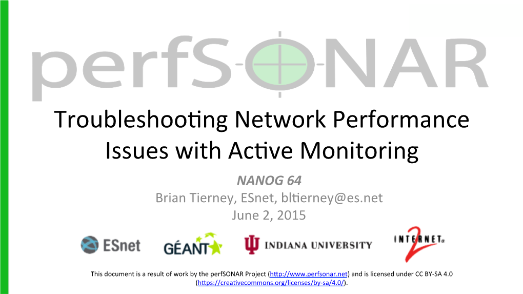 Troubleshoo0ng Network Performance Issues with Ac0ve