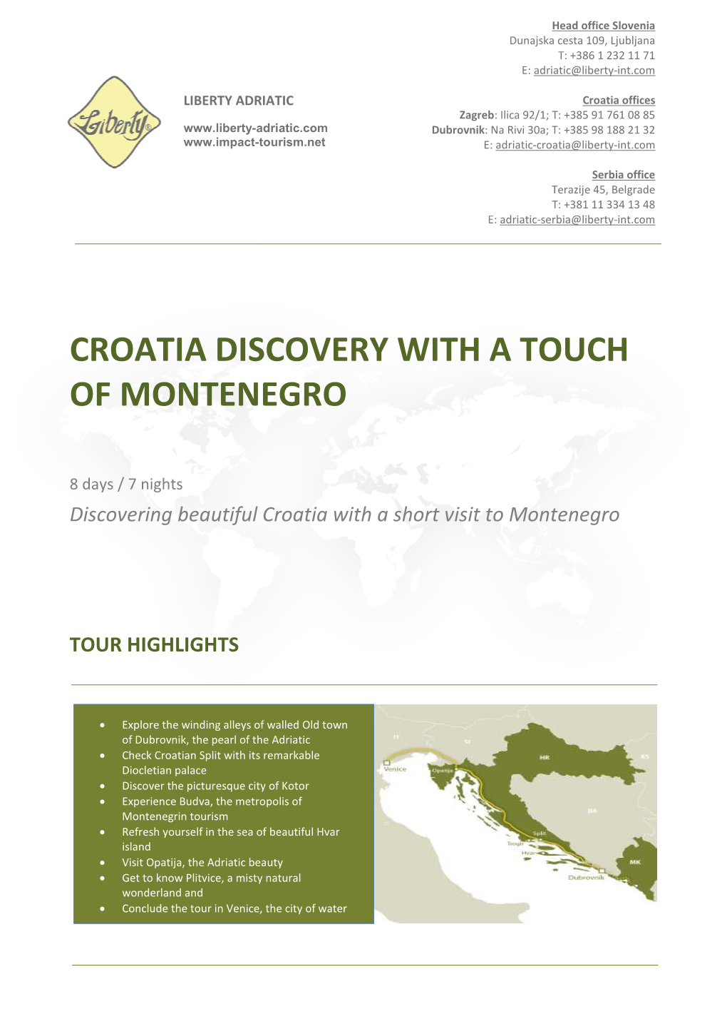 Croatia Discovery with a Touch of Montenegro