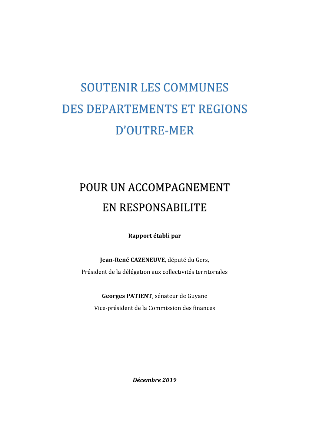 Soutenir Les Communes Des Departements Et Regions D’Outre-Mer
