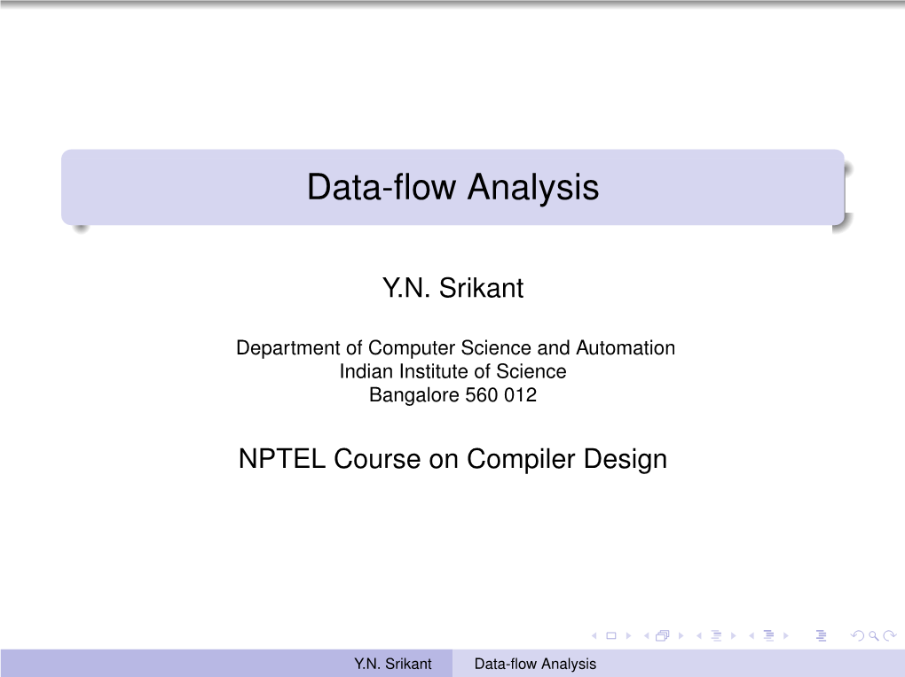 Data-Flow Analysis Schema