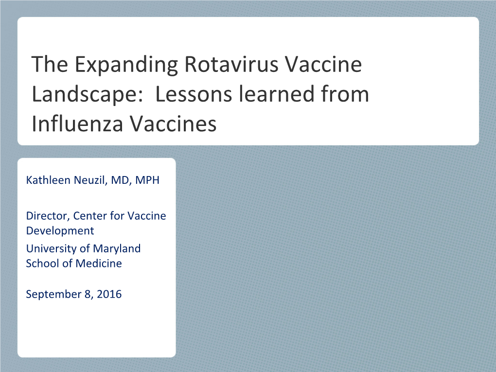 Lessons Learned from Influenza Vaccines