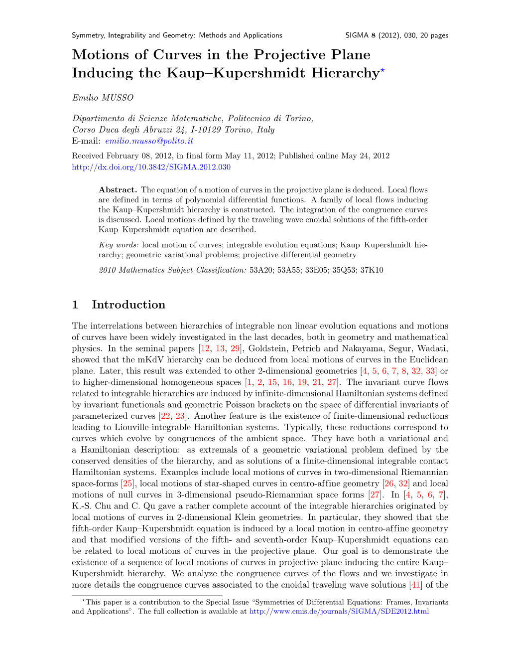 Motions of Curves in the Projective Plane Inducing the Kaup–Kupershmidt Hierarchy?