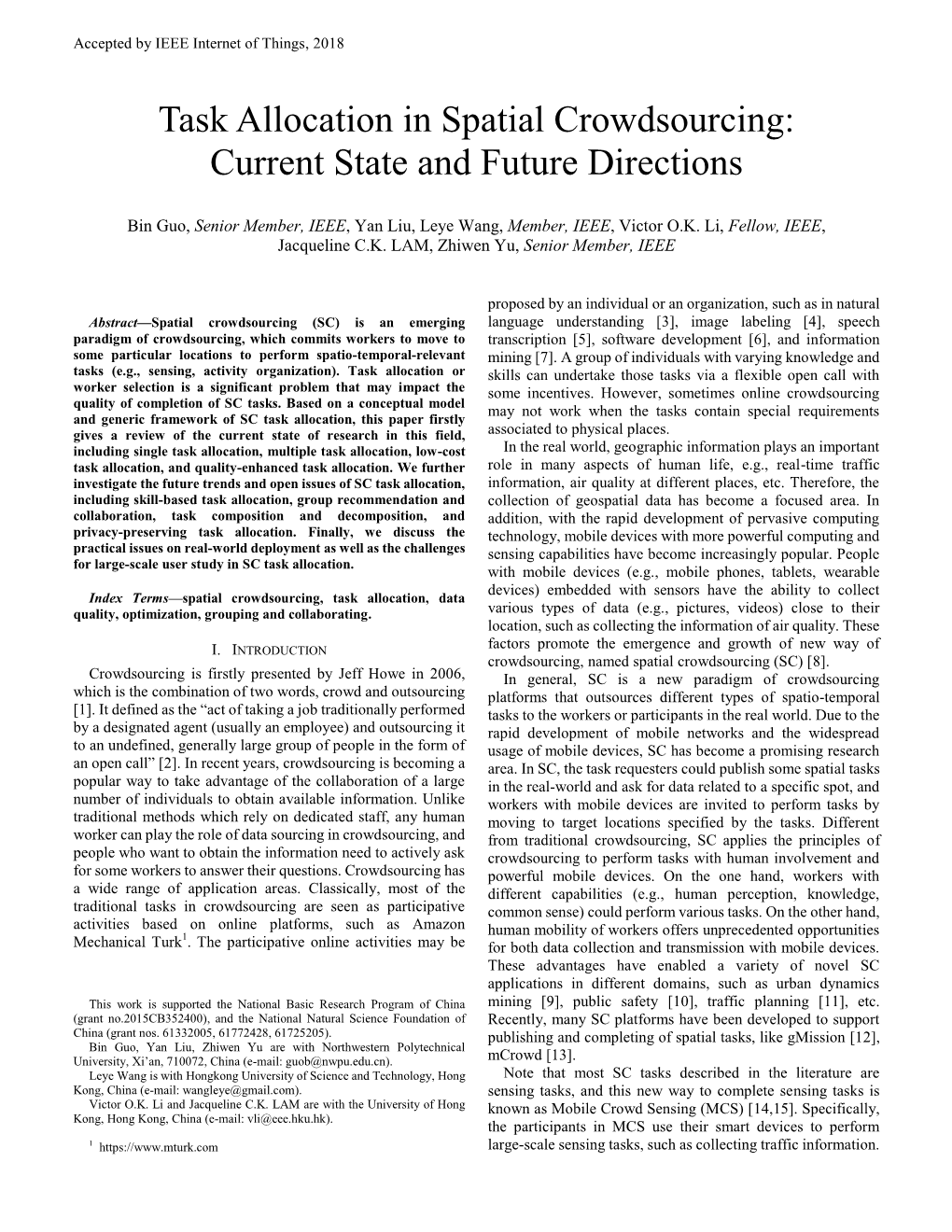 Task Allocation in Spatial Crowdsourcing: Current State and Future Directions