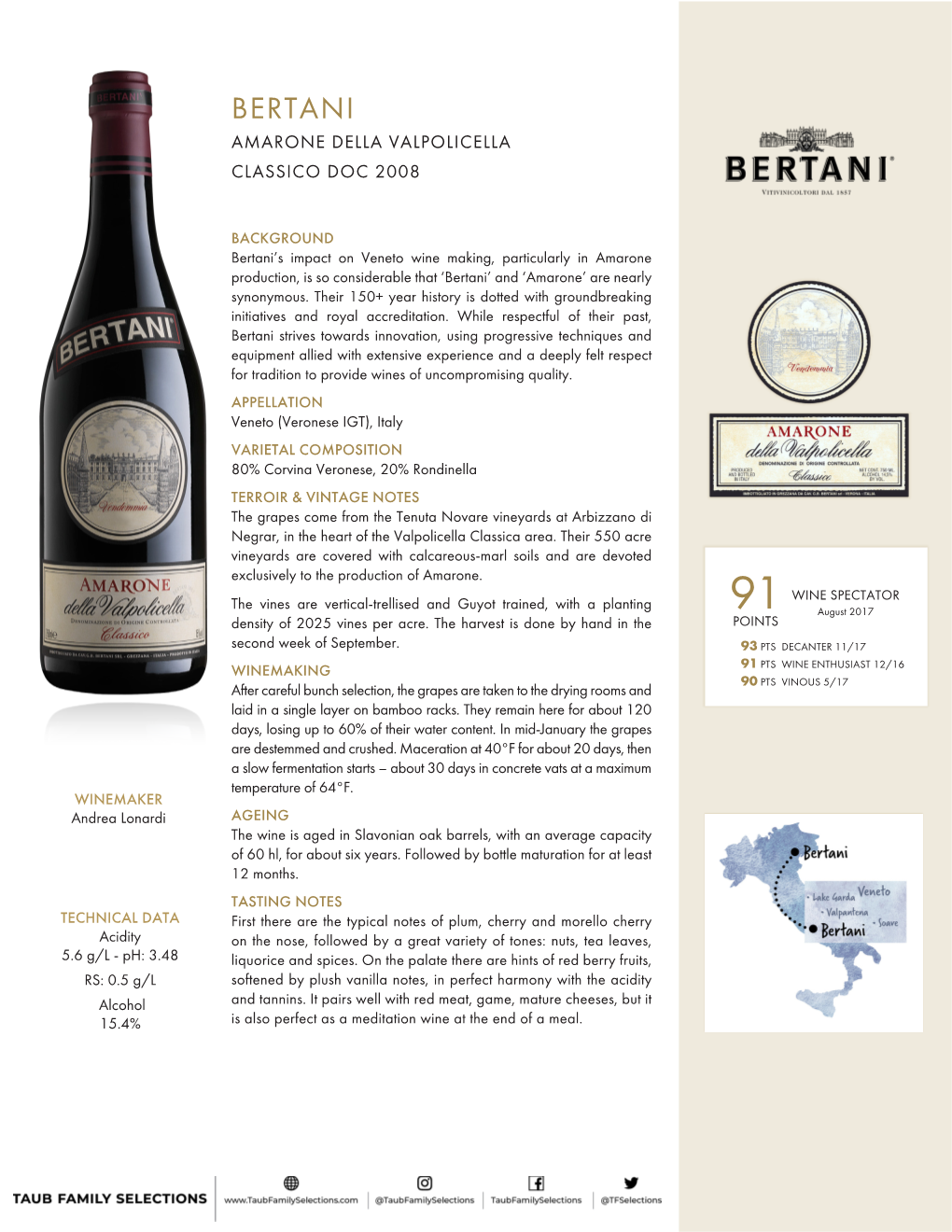 Bertani Amarone Della Valpolicella Classico Doc 2008