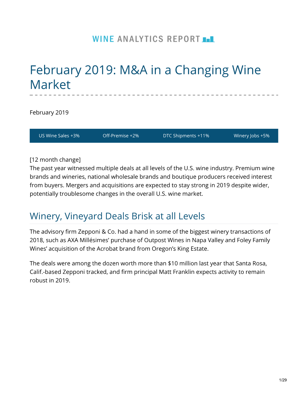 M&A in a Changing Wine Market