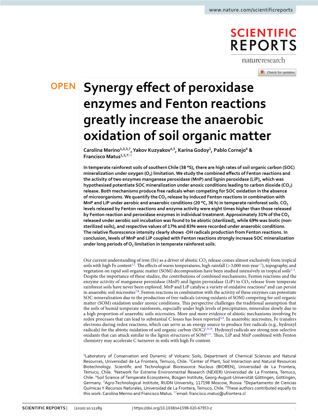 Synergy Effect of Peroxidase Enzymes and Fenton Reactions