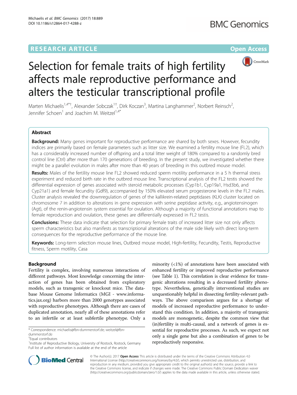 Selection for Female Traits of High Fertility Affects Male Reproductive Performance and Alters the Testicular Transcriptional Pr