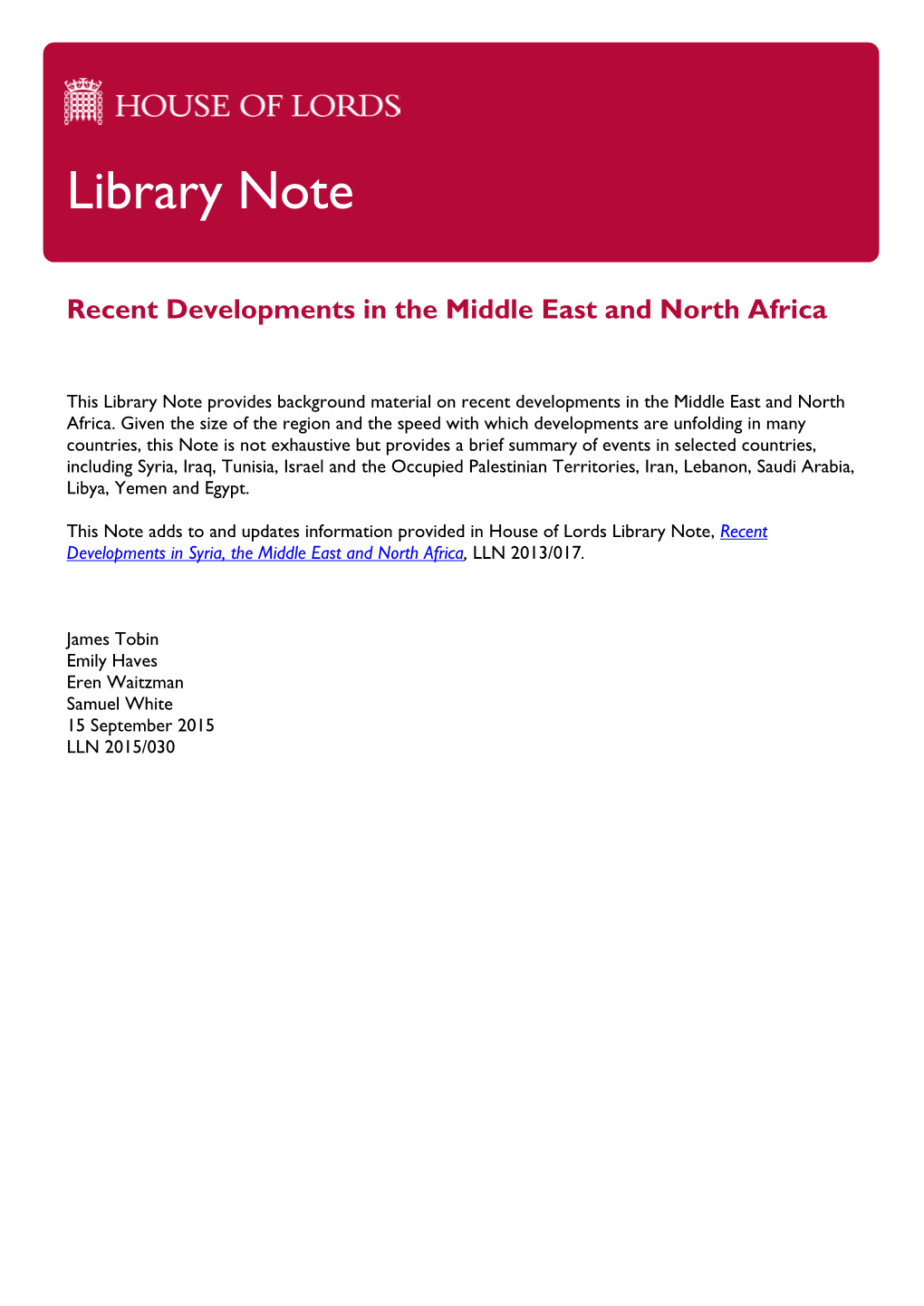 Library Note