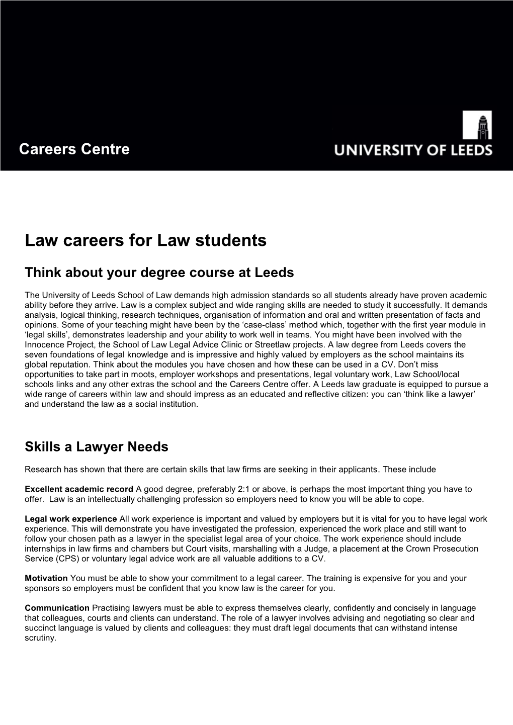 Law Careers for Law Students