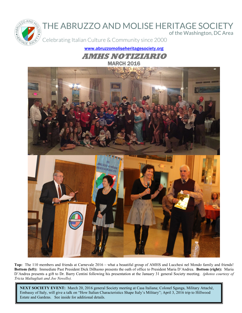 Amhs Notiziario March 2016