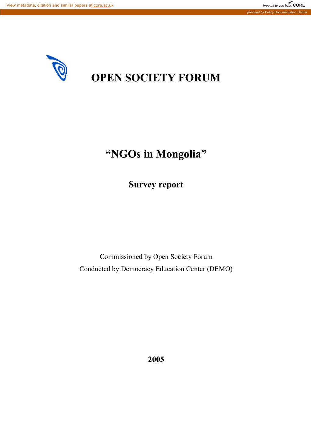 Ngos in Mongolia”