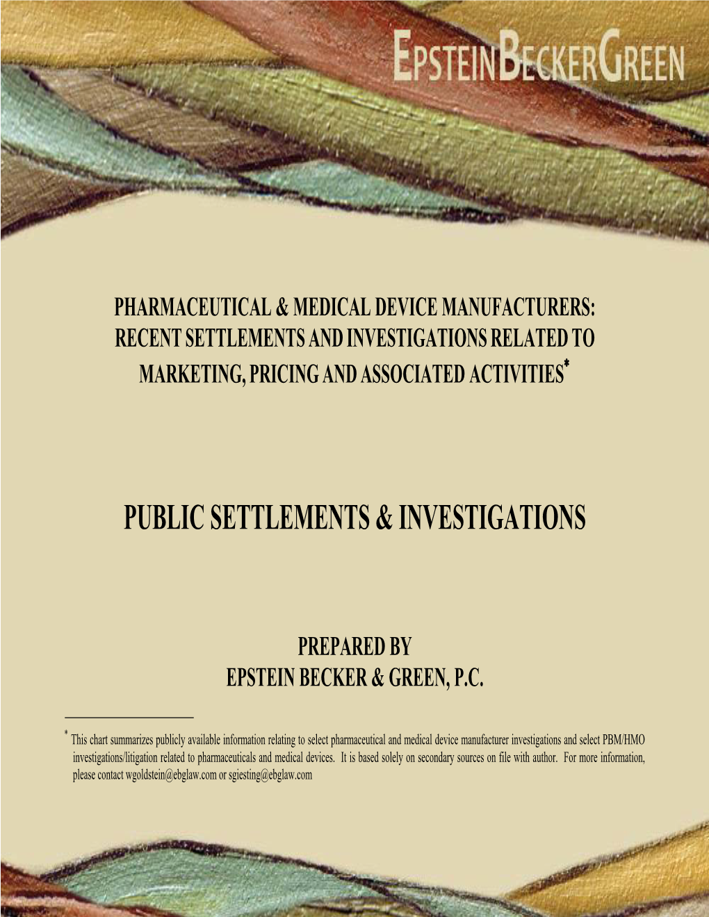 Public Settlements & Investigations