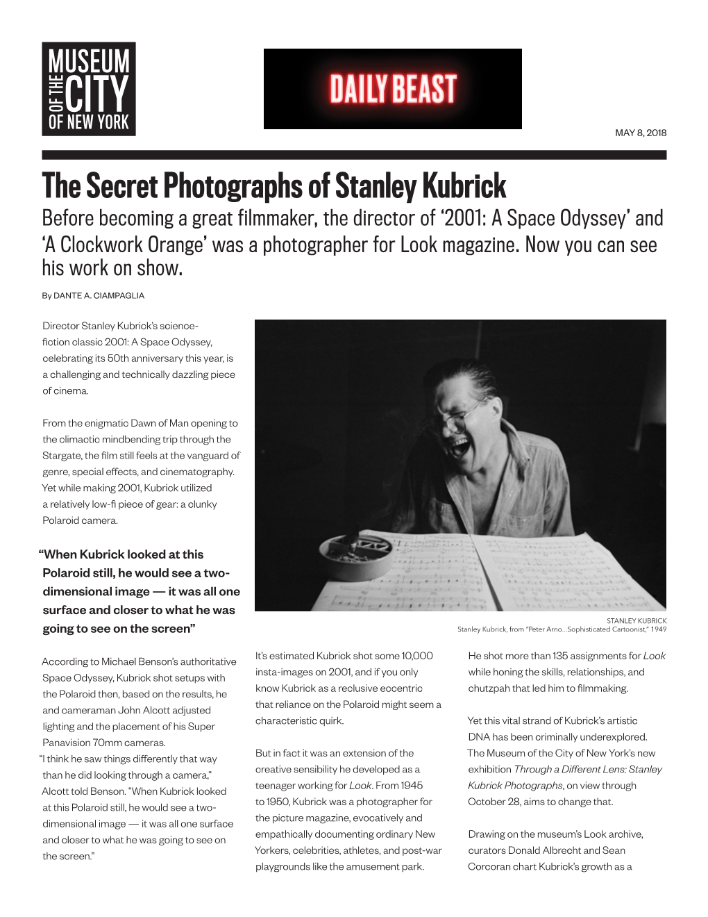 The Secret Photographs of Stanley Kubrick