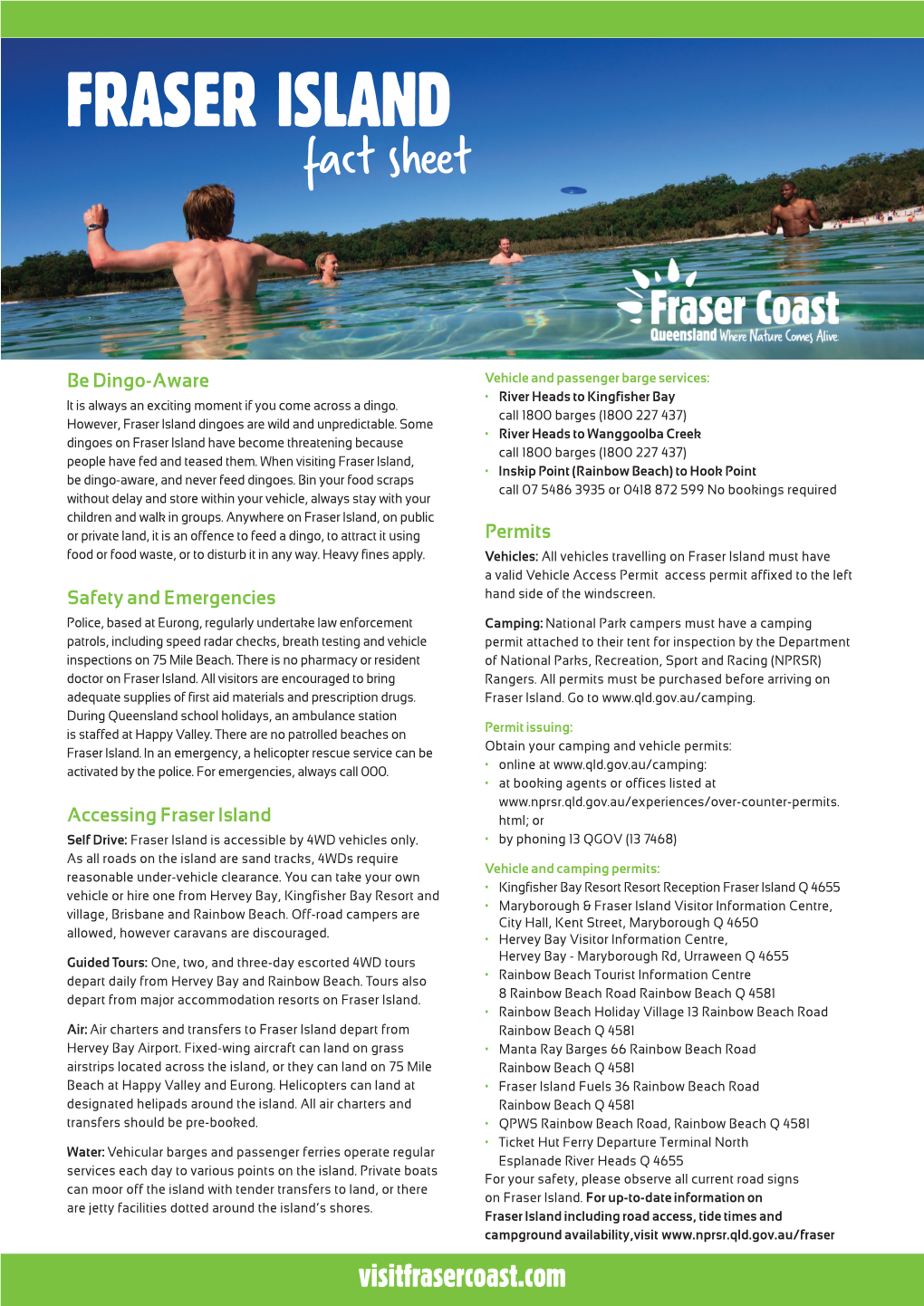 FRASER ISLAND Fact Sheet