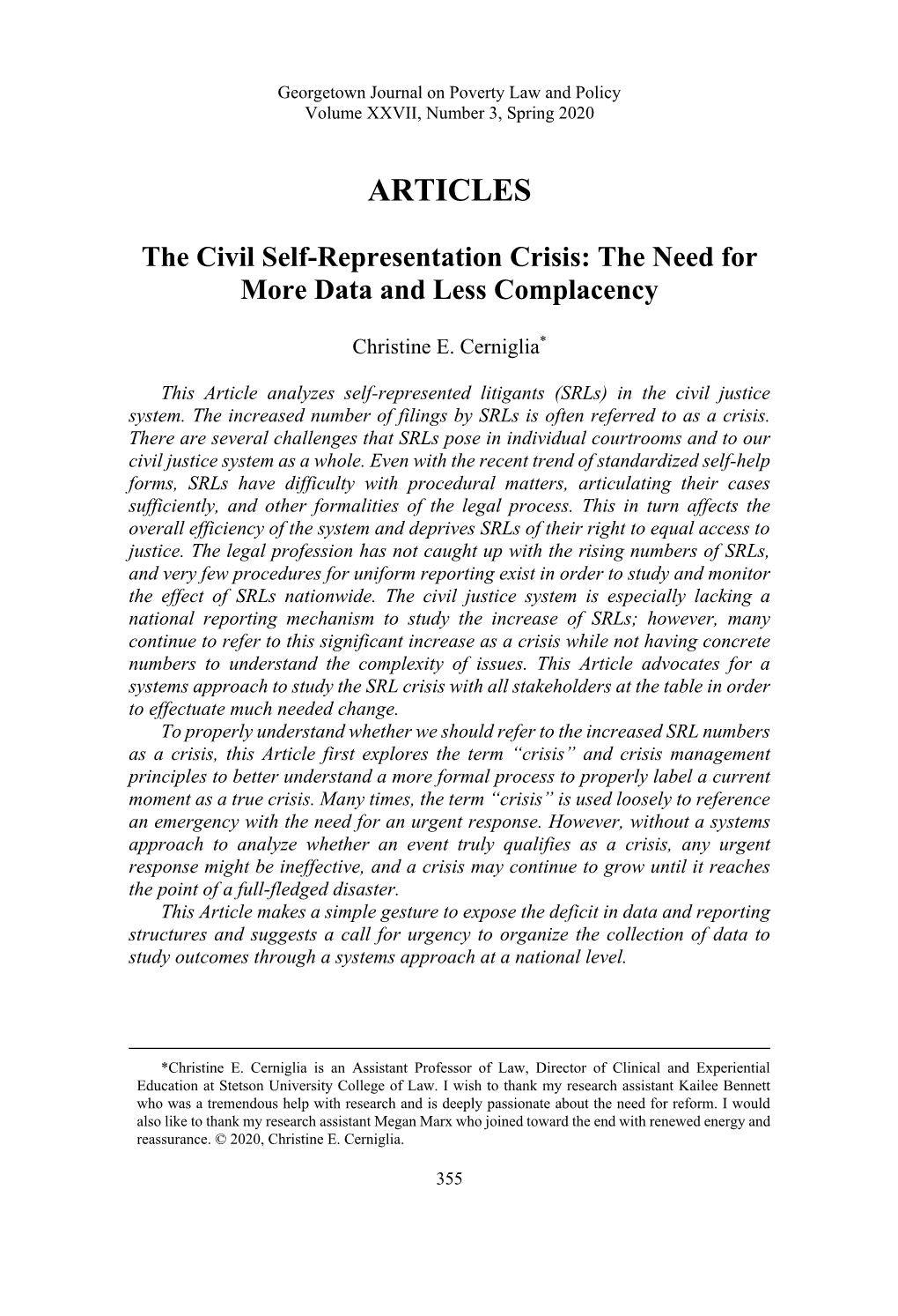 The Civil Self-Representation Crisis: the Need for More Data and Less Complacency