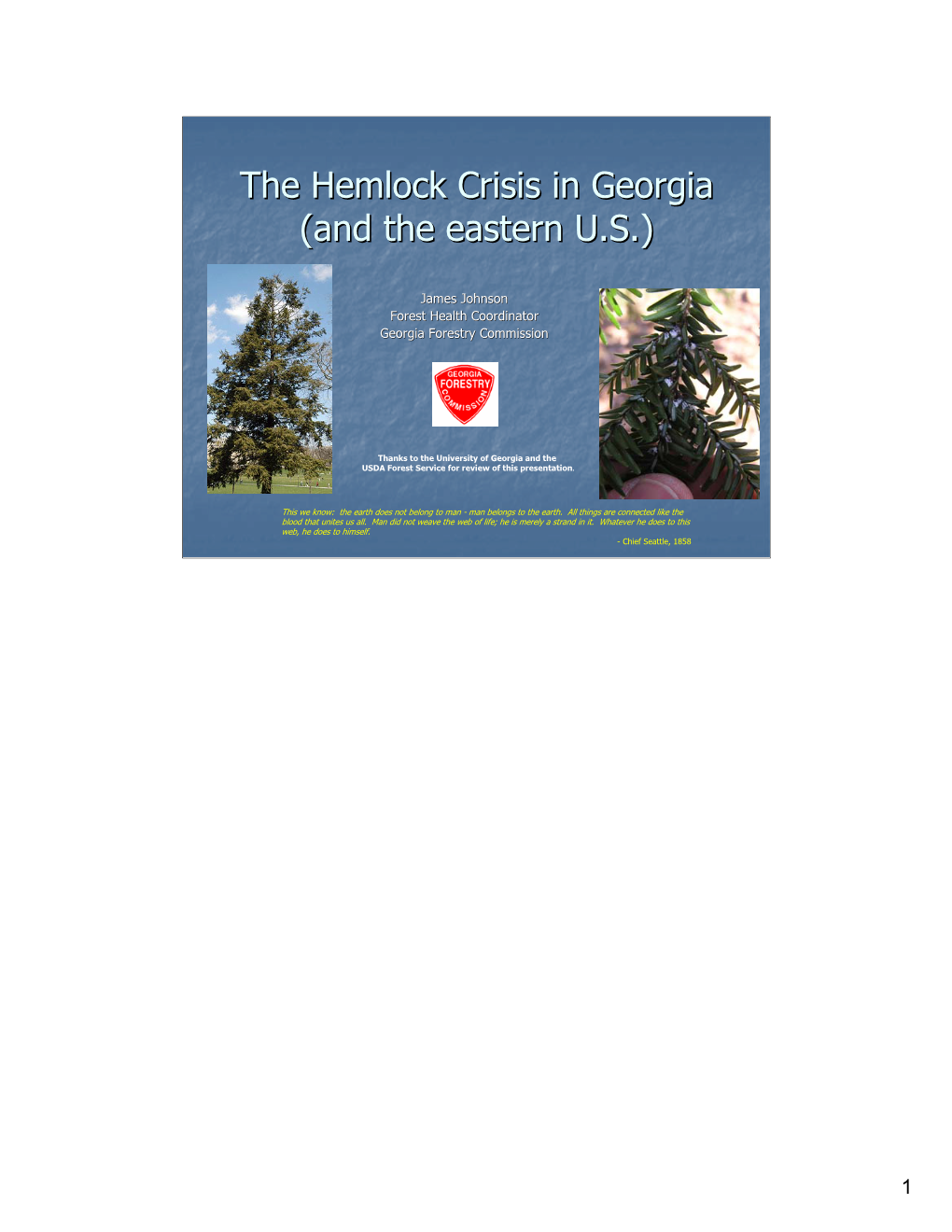 The Hemlock Crisis in Georgia (And the Eastern U.S.)