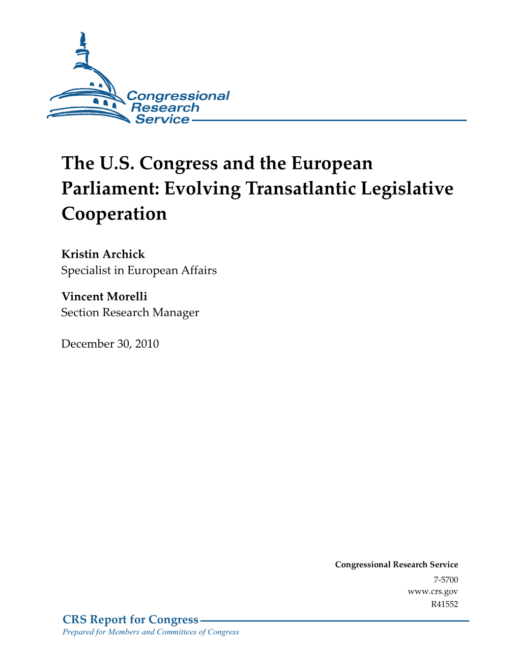 The US Congress and the European Parliament