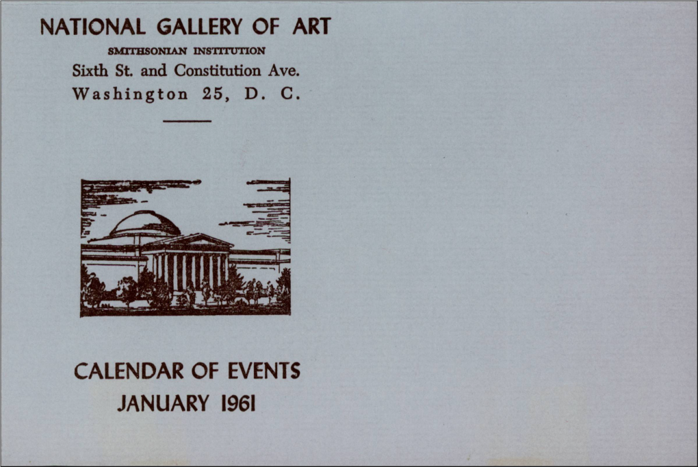 National Gallery of Art Calendar of Events