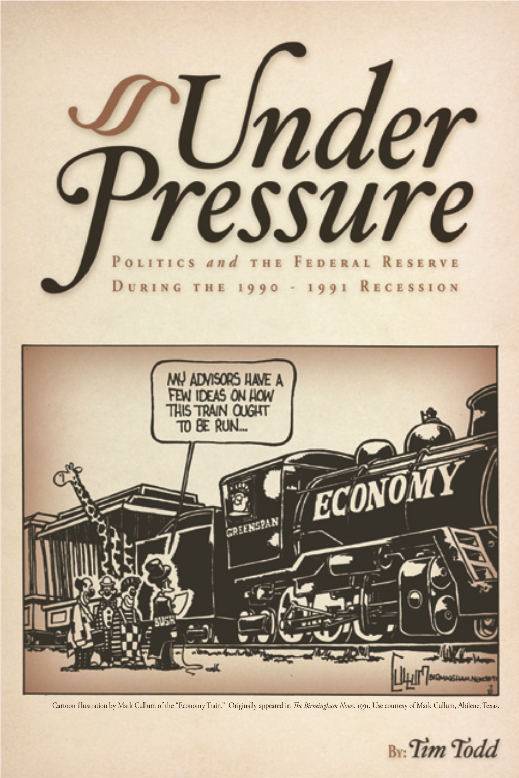 Cartoon Illustration by Mark Cullum of the “Economy Train.” Originally Appeared in the Birmingham News