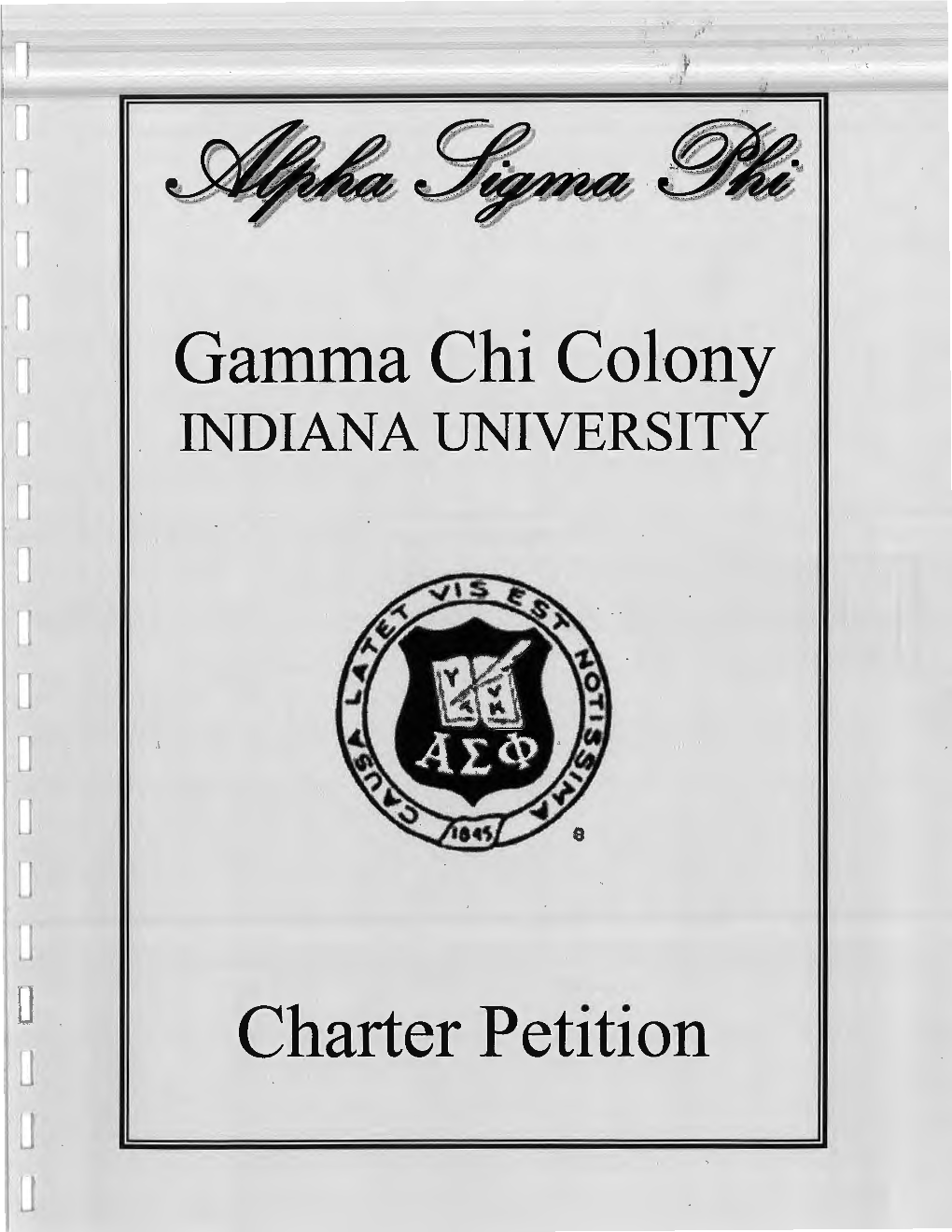 Gamma Chi Colony Charter Petition