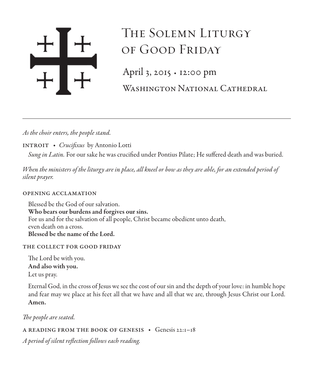 The Solemn Liturgy of Good Friday