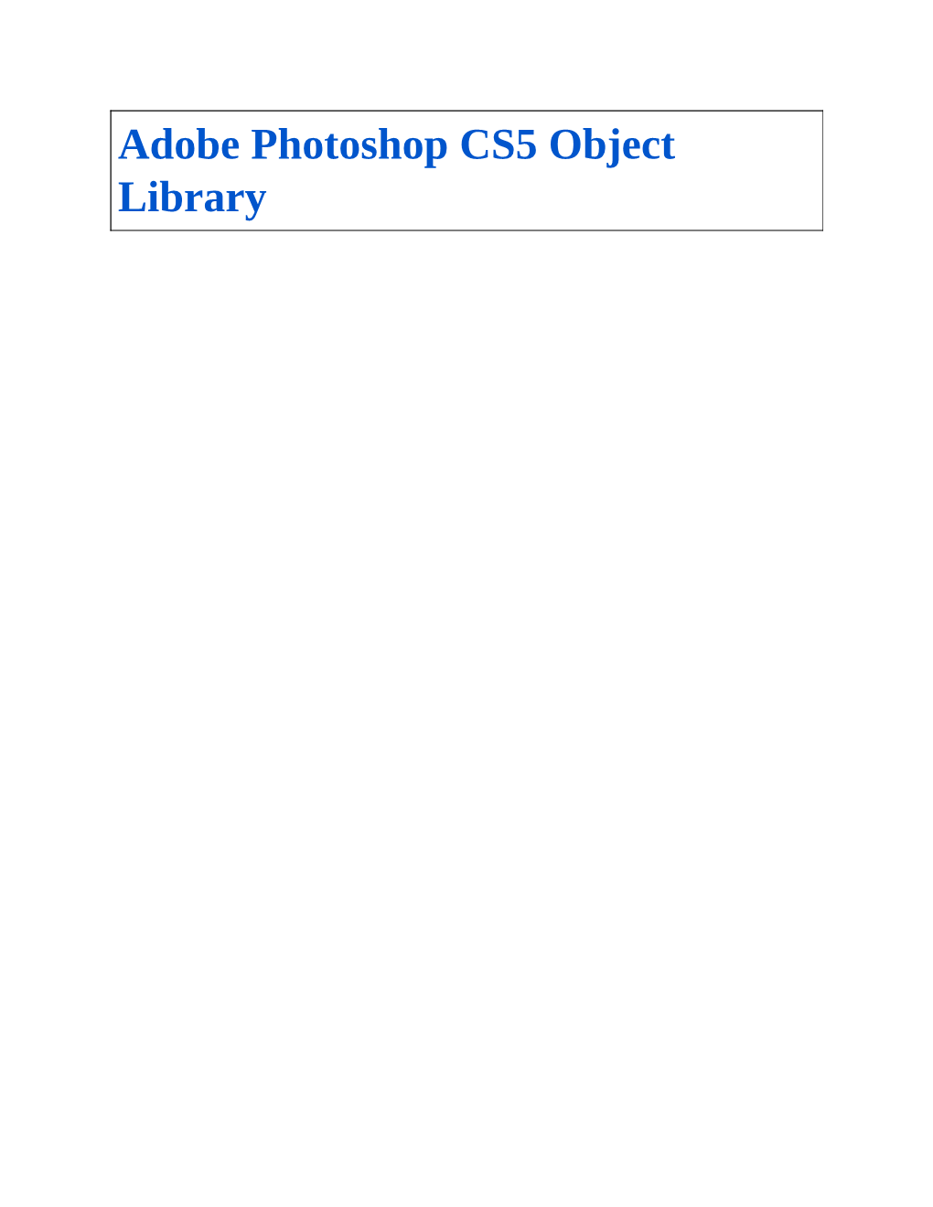 Photoshop CS5 Object Reference 3.0.3I