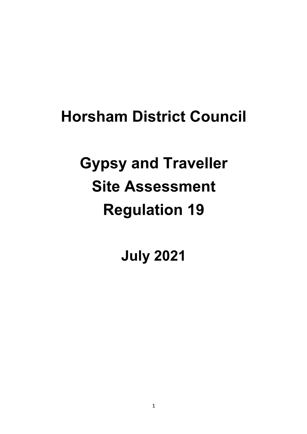 Horsham District Council Gypsy and Traveller Site Assessment