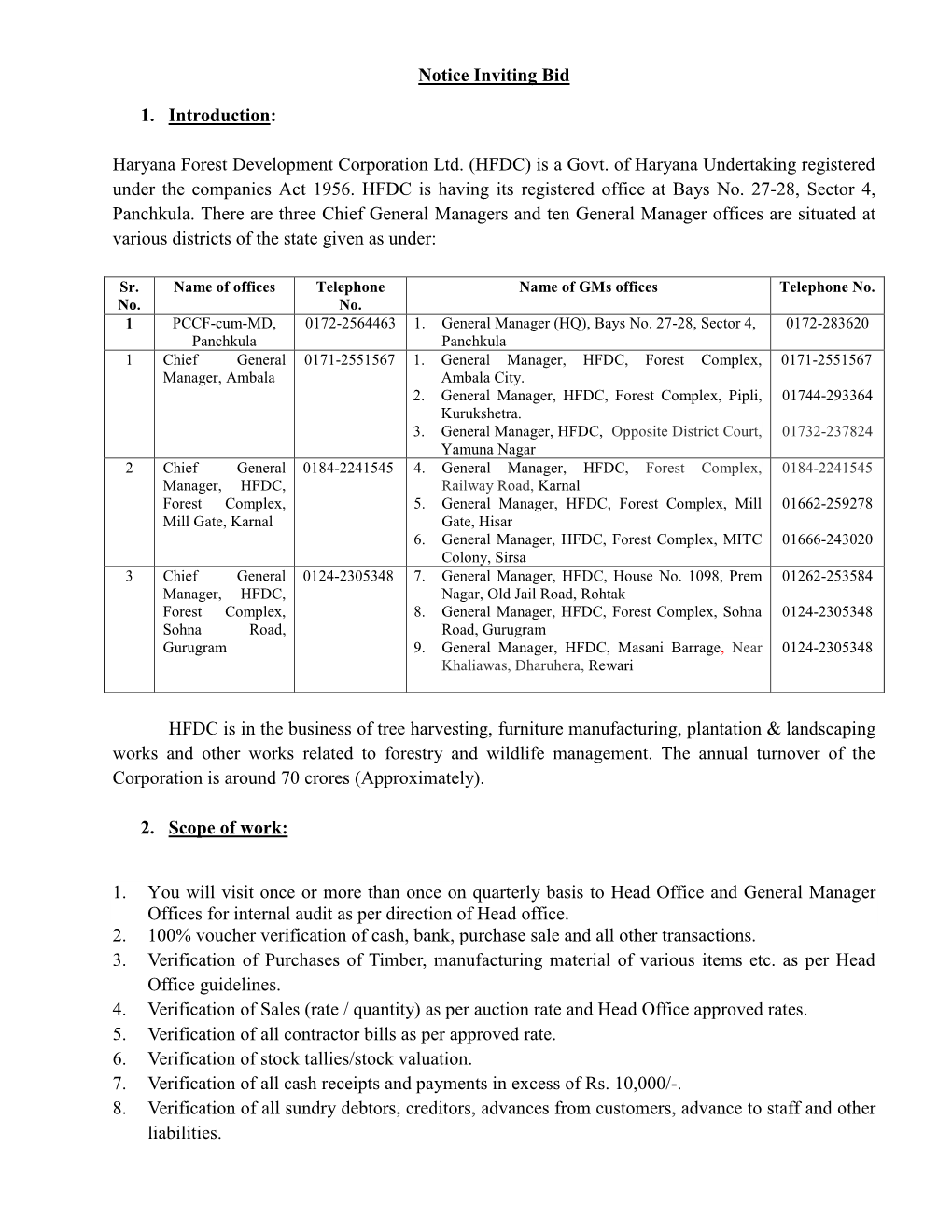 Haryana Forest Development Corporation Ltd. (HFDC) Is a Govt