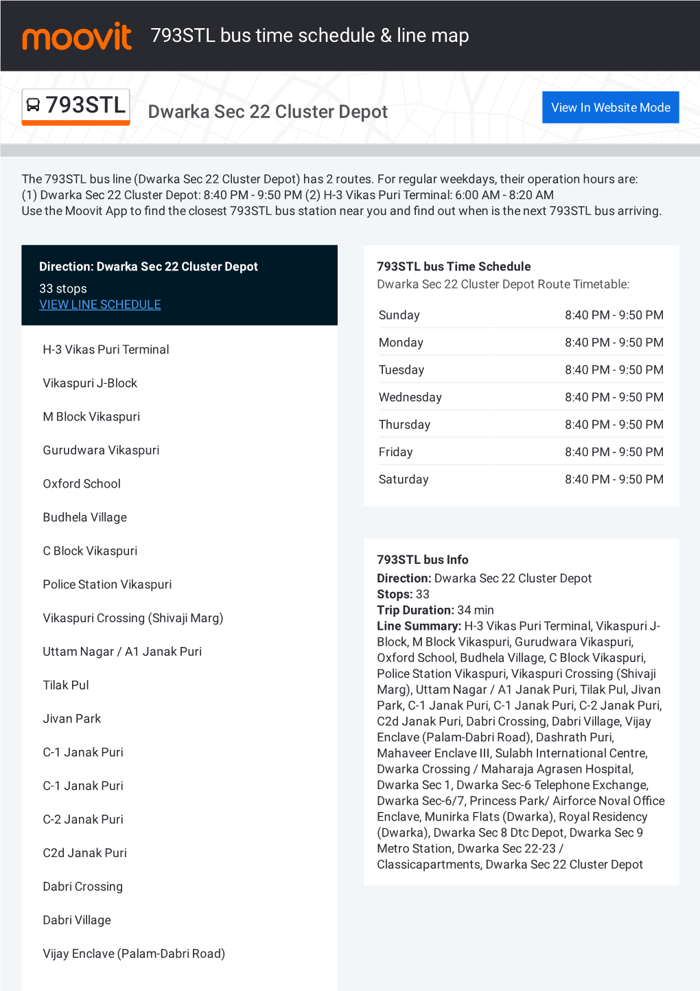 793STL Bus Time Schedule & Line Route