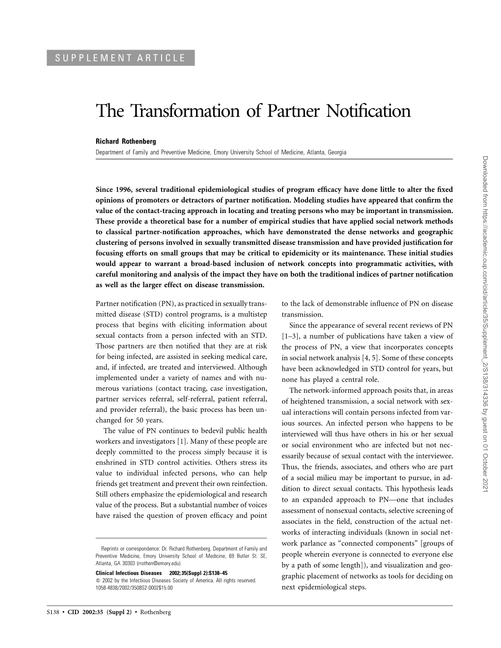 The Transformation of Partner Notification