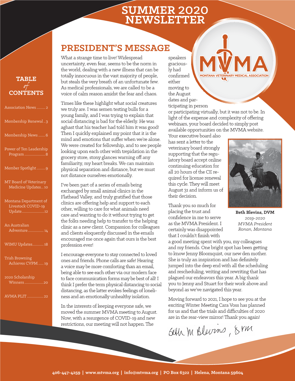 Summer 2020 Newsletter