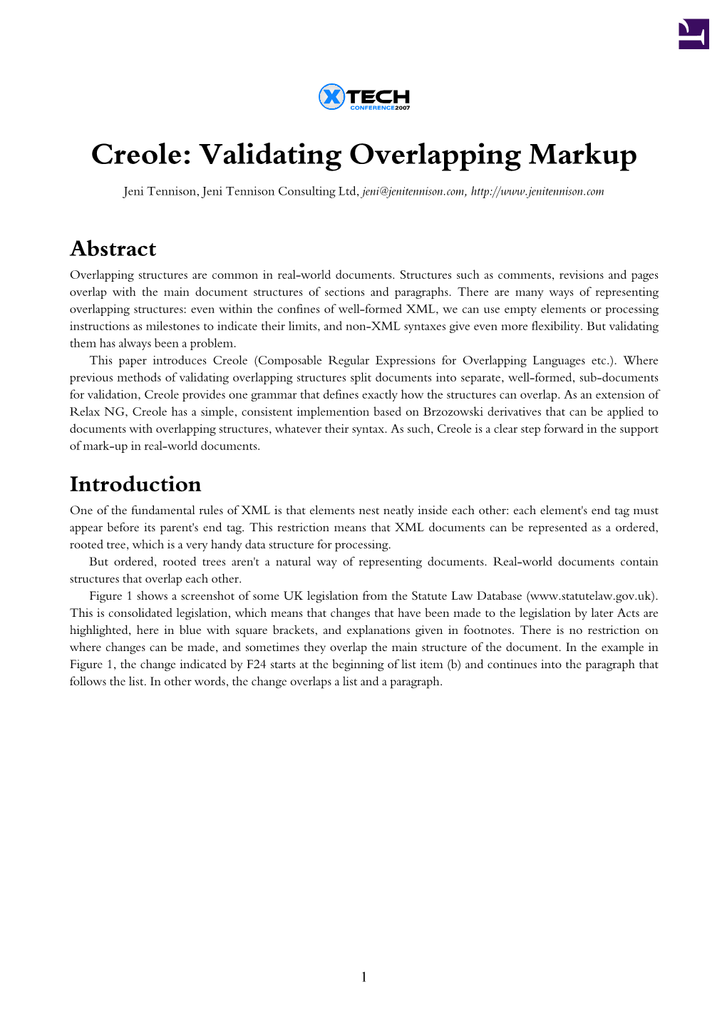 Creole: Validating Overlapping Markup
