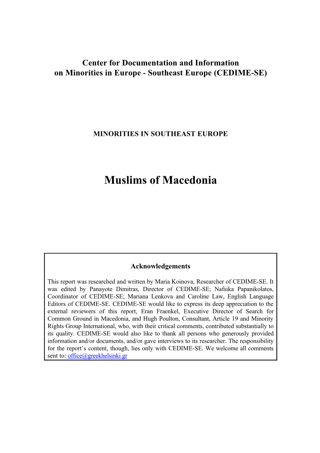 Muslims of Macedonia