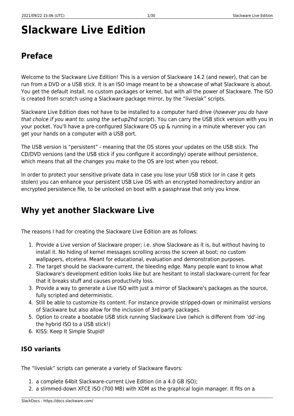Slackware Live Edition Slackware Live Edition