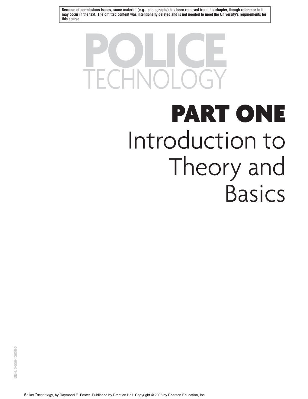 TECHNOLOGY PART ONE Introduction to Theory and Basics ISBN: 0-558-13856-X